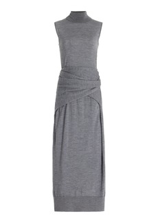 Totême Toteme - Draped Knit Maxi Dress - Grey - L - Moda Operandi