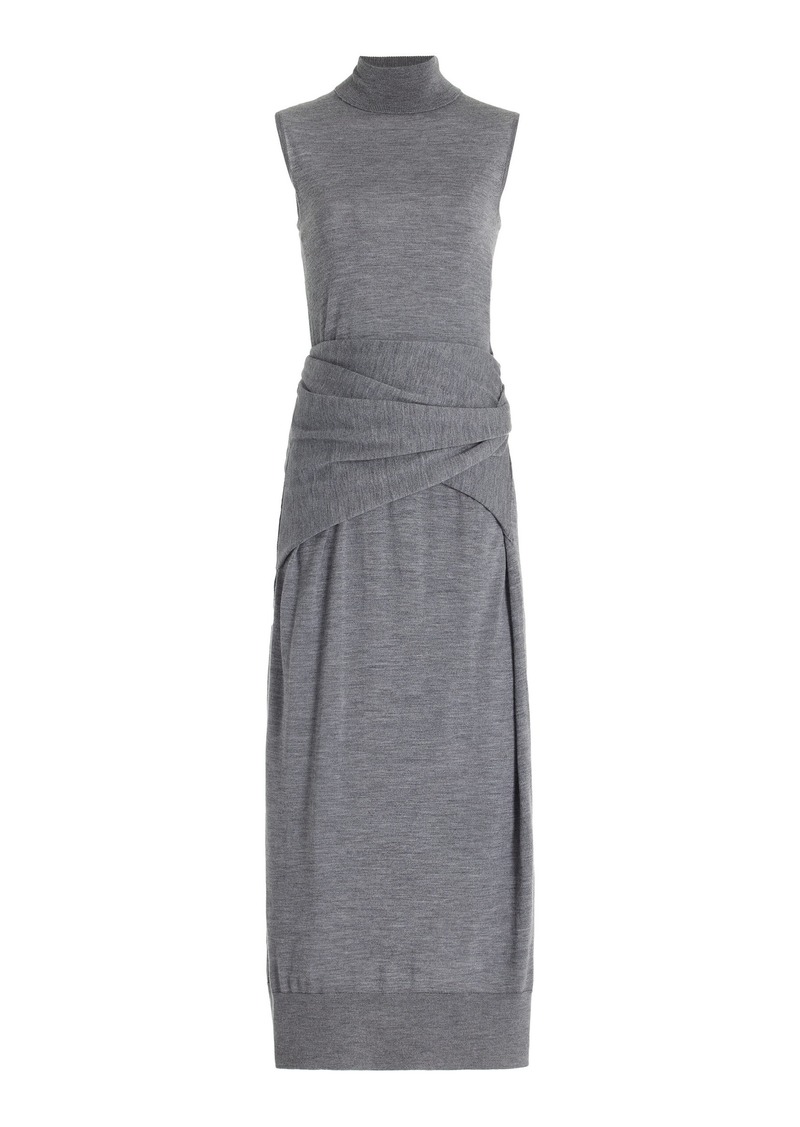 Totême Toteme - Draped Knit Maxi Dress - Grey - M - Moda Operandi