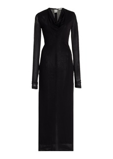 Totême Toteme - Draped Wool-Blend Maxi Dress - Black - XS - Moda Operandi