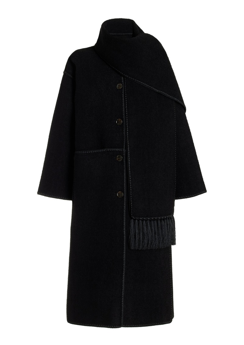 Totême Toteme - Embroidered Scarf Coat - Black - FR 32 - Moda Operandi