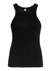 Totême Toteme - Espera Ribbed Stretch Cotton-Blend Top   - Black - XS - Moda Operandi