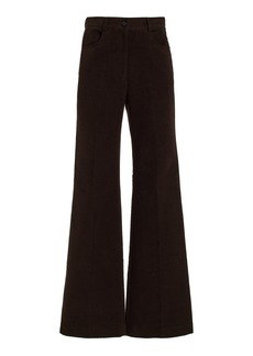 Totême Toteme - Flared Cotton-Moleskin Trousers - Brown - FR 34 - Moda Operandi