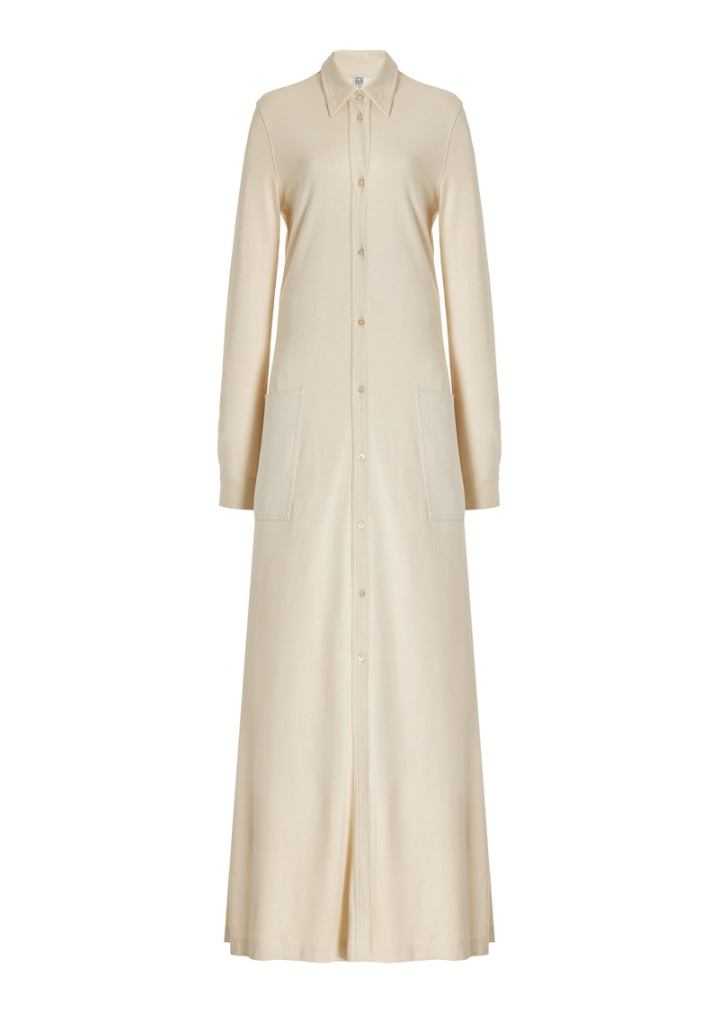 Totême Toteme - Jersey Maxi Shirt Dress - White - M - Moda Operandi