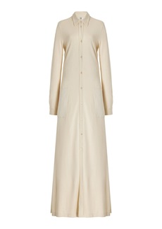 Totême Toteme - Jersey Maxi Shirt Dress - White - S - Moda Operandi