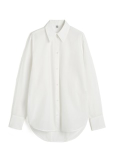 Totême Toteme - Kimono-Sleeve Cotton-Blend Shirt - White - FR 36 - Moda Operandi