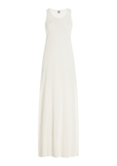 Totême Toteme - Layered Knit Lyocell-Cashmere Maxi Dress - Ivory - M - Moda Operandi