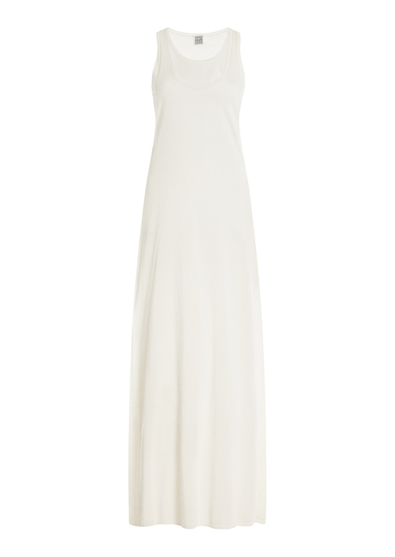 Totême Toteme - Layered Knit Lyocell-Cashmere Maxi Dress - Ivory - XL - Moda Operandi