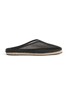 Totême Toteme - Leather-Trimmed Mesh Slippers - Black - IT 39 - Moda Operandi