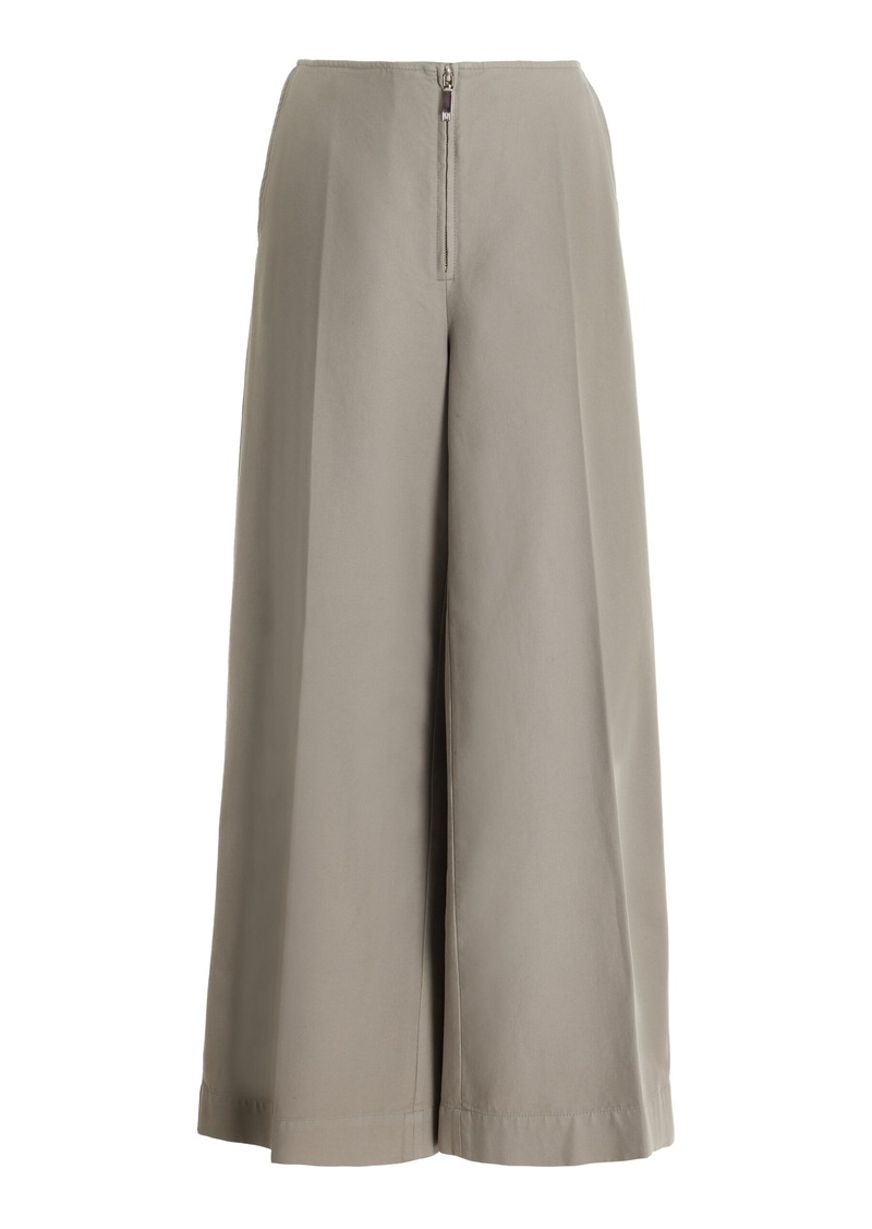 Totême Toteme - Low-Rise Cotton Wide-Leg Pants - Grey - FR 38 - Moda Operandi