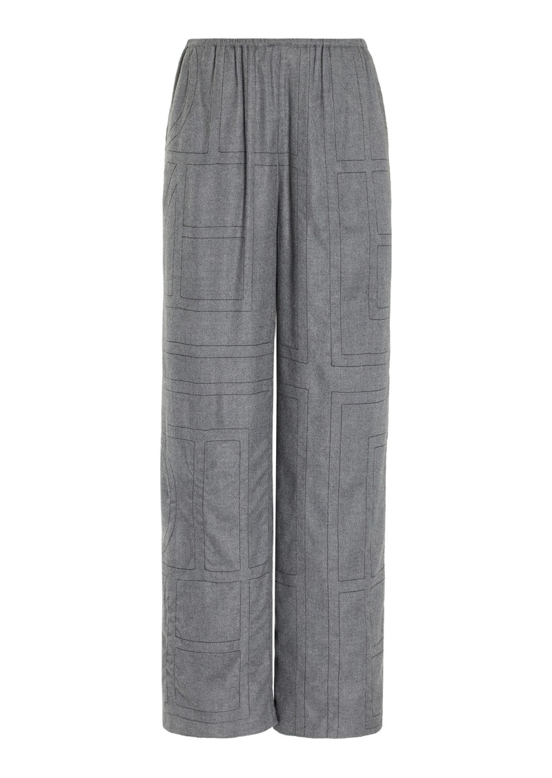 Totême Toteme - Monogram Flannel PJ Bottoms - Grey - EU 34 - Moda Operandi