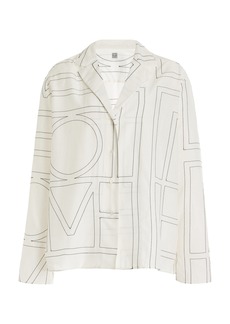 Totême Toteme - Monogram-Printed Cotton-Blend PJ Top - Black/white - FR 40 - Moda Operandi