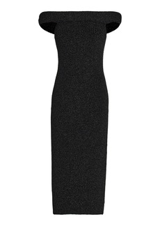 Totême Toteme - Off-The-Shoulder Knit Midi Dress - Black - S - Moda Operandi