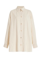 Totême Toteme - Oversized Pinstriped Shirt - White - FR 40 - Moda Operandi