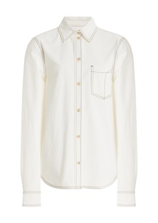 Totême Toteme - Petite Tumbled Organic Cotton Shirt - White - FR 36 - Moda Operandi