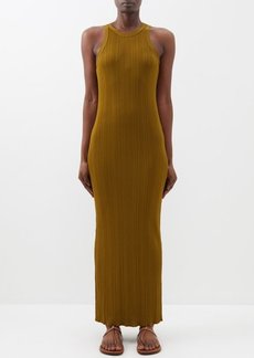 Totême Toteme - Ribbed-knit Jersey Maxi Dress - Womens - Olive
