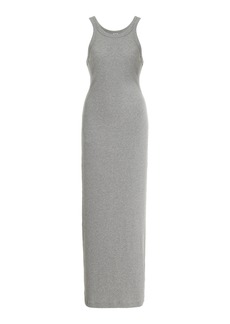 Totême Toteme - RIbbed-Knit Organic Cotton Maxi Dress - Grey - S - Moda Operandi