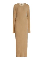 Totême Toteme - Ribbed Wool-Blend Maxi Dress - Neutral - M - Moda Operandi