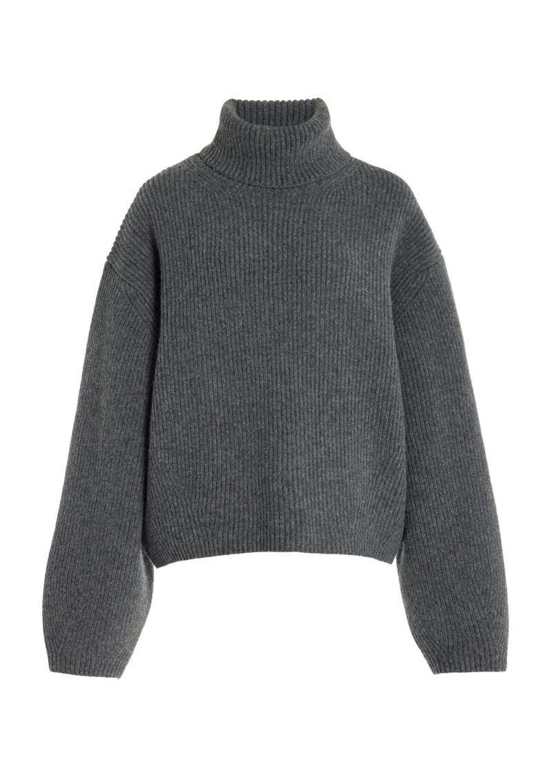 Totême Toteme - Ribbed Wool-Blend Turtleneck - Grey - S - Moda Operandi