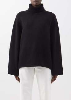 Totême Toteme - Roll-neck Wool-blend Sweater - Womens - Black