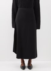 Totême Toteme - Slit-hem Cotton-blend Skirt - Womens - Black