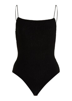 Totême Toteme - Smocked One-Piece Swimsuit - Black - XS - Moda Operandi