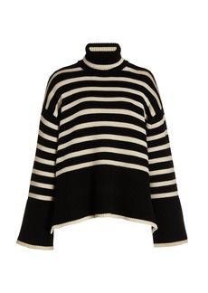 Totême Toteme - Striped Wool-Cotton Turtleneck Sweater  - Black - XS - Moda Operandi