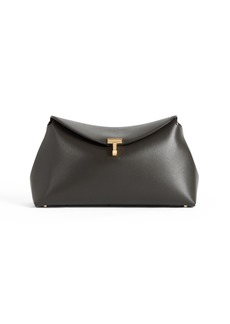 Totême Toteme - T-Lock Leather Clutch - Brown - OS - Moda Operandi