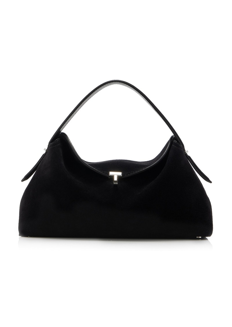 Totême Toteme - T-Lock Suede Top Handle Bag - Black - OS - Moda Operandi