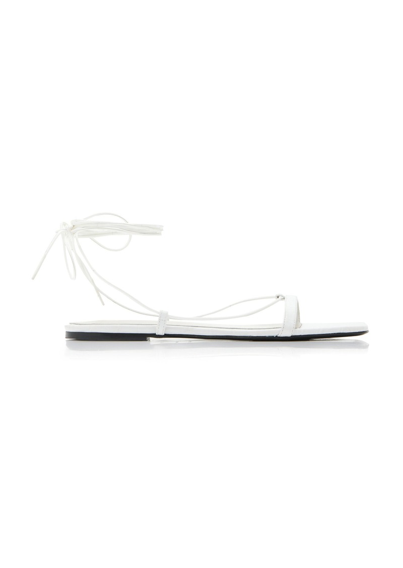 Totême Toteme - The Croco Lace-Up Leather Sandals - White - IT 37 - Moda Operandi