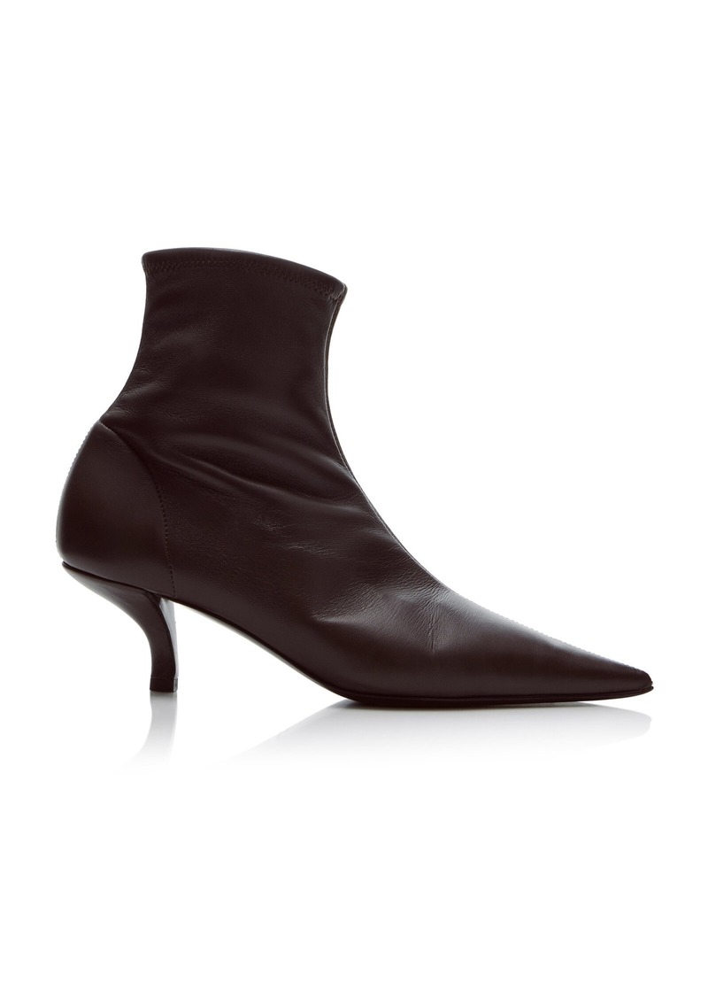 Totême Toteme - The Heeled Sock Leather Ankle Boots - Brown - IT 38 - Moda Operandi