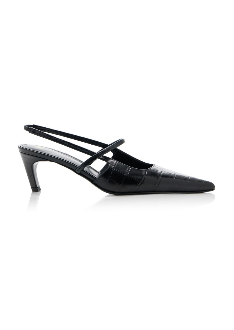 Totême Toteme - The Sharp Leather Slingback Pumps - Black - IT 37 - Moda Operandi