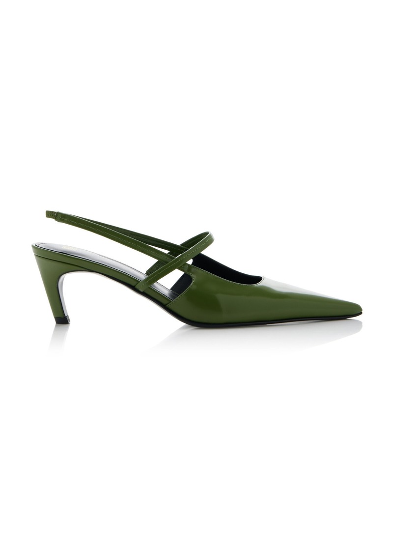 Totême Toteme - The Sharp Leather Slingback Pumps - Green - IT 37 - Moda Operandi