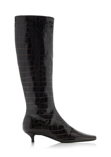Totême Toteme - The Slim Embossed Leather Knee Boots - Brown - IT 39 - Moda Operandi