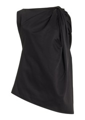 Totême Toteme - Twisted Cotton-Linen Satin Top - Black - FR 34 - Moda Operandi