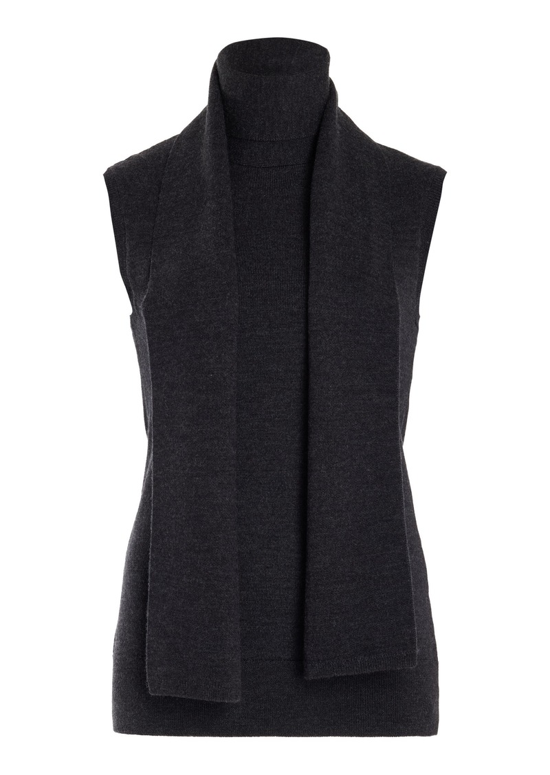 Totême Toteme - Wool-Blend Knit Scarf Top - Grey - S - Moda Operandi