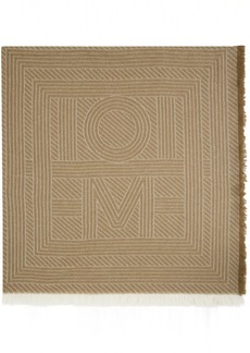 Totême TOTEME Beige Striped Monogram Wool Scarf
