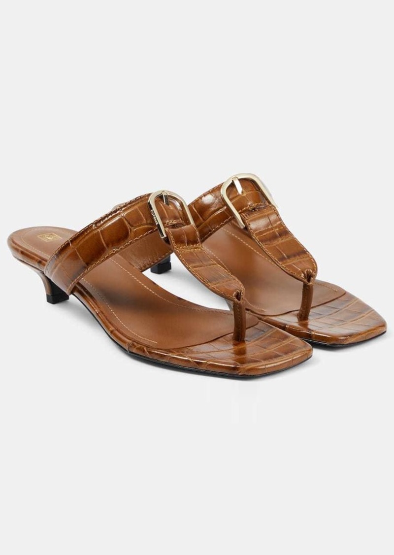Totême Toteme The Belted croc-effect leather thong sandals