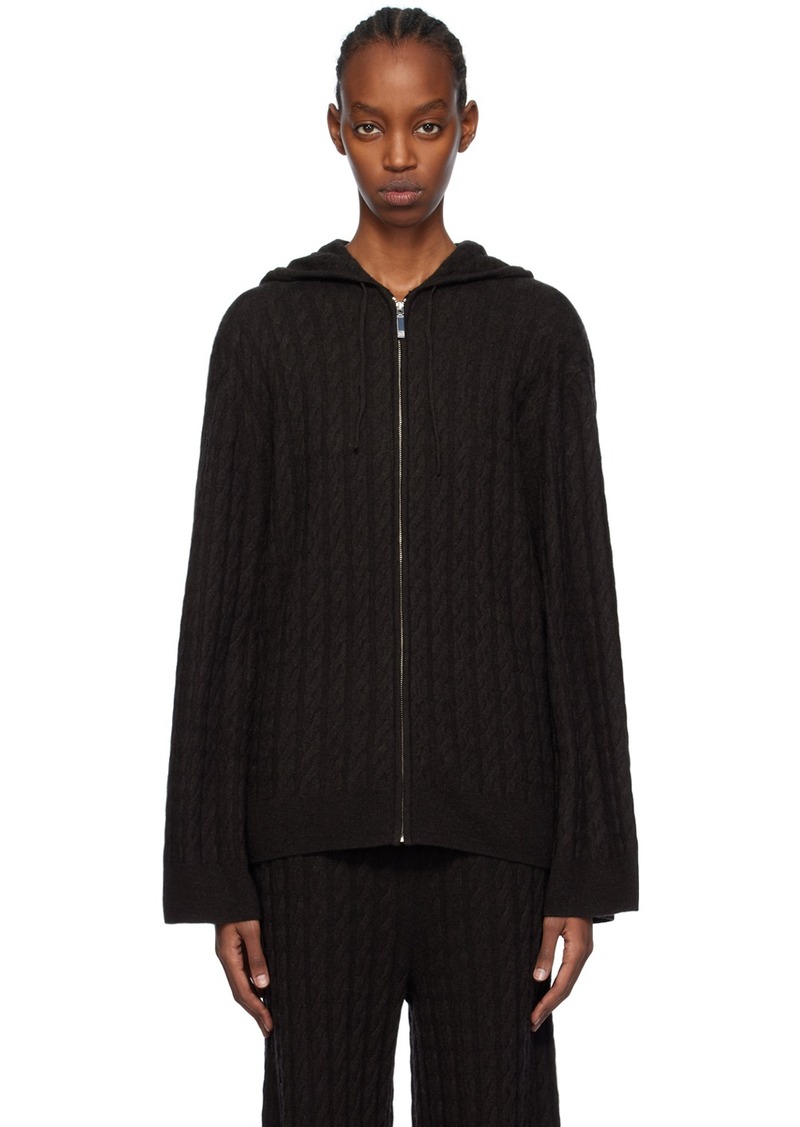 Totême TOTEME Black Cable Knit Hoodie