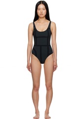 Totême TOTEME Black Monogram One-Piece Swimsuit