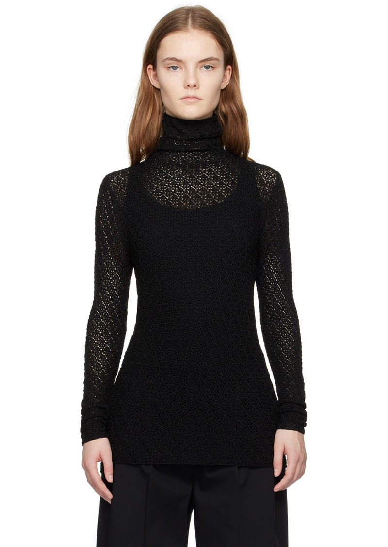 Totême TOTEME Black Semi-Sheer Turtleneck