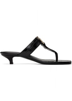 Totême TOTEME Black 'The Belted Croco' Heeled Sandals