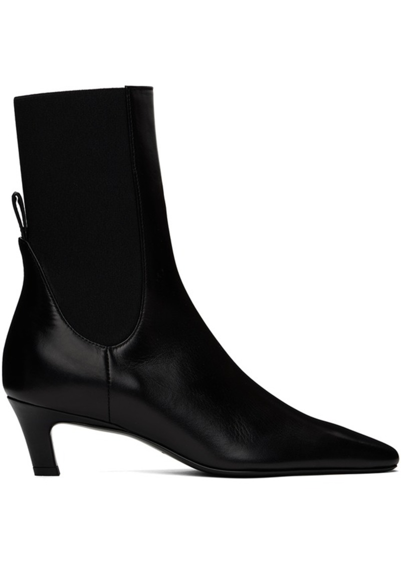 Totême TOTEME Black 'The Mid Heel' Leather Boots