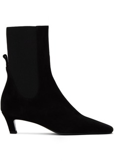 Totême TOTEME Black 'The Mid' Heel Suede Boots
