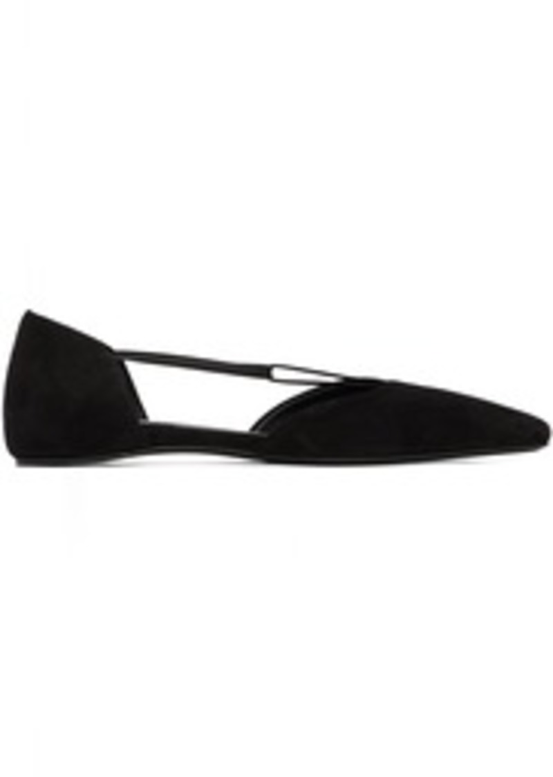 Totême TOTEME Black 'The Suede T-Strap' Ballerina Flats