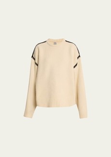 Totême Toteme Cashmere-Blend Knit Sweater with Embroidered Detail