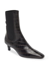 Totême TOTEME Croc Embossed Kitten Heel Chelsea Boot