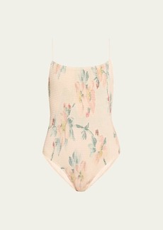 Totême Toteme Floral Smocked One-Piece Swimsuit