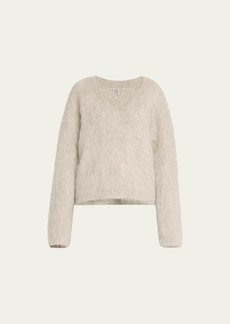 Totême Toteme Fuzzy Petite Boxy Alpaca-Blend Sweater