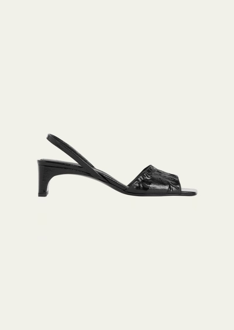Totême Toteme Gathered Patent Scoop-Heel Sandals