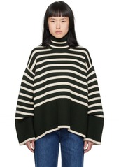 Totême TOTEME Green & Off-White Signature Turtleneck